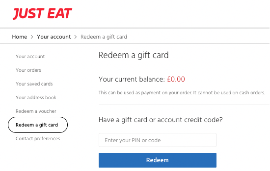 Just eat first order voucher deals